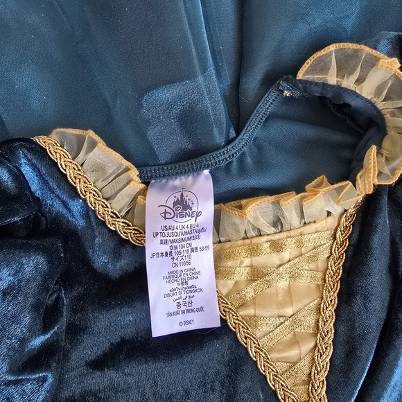 Disney Store Merida 4T Deluxe Dress Green Velvet And Tulle Layers - Picture 5 of 6